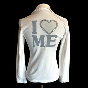 I Love ME White Stretch Jacket